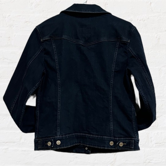 Levi’s‎ Dark Blue Jean Jacket Women’s Sz Large - Picture 2 of 3